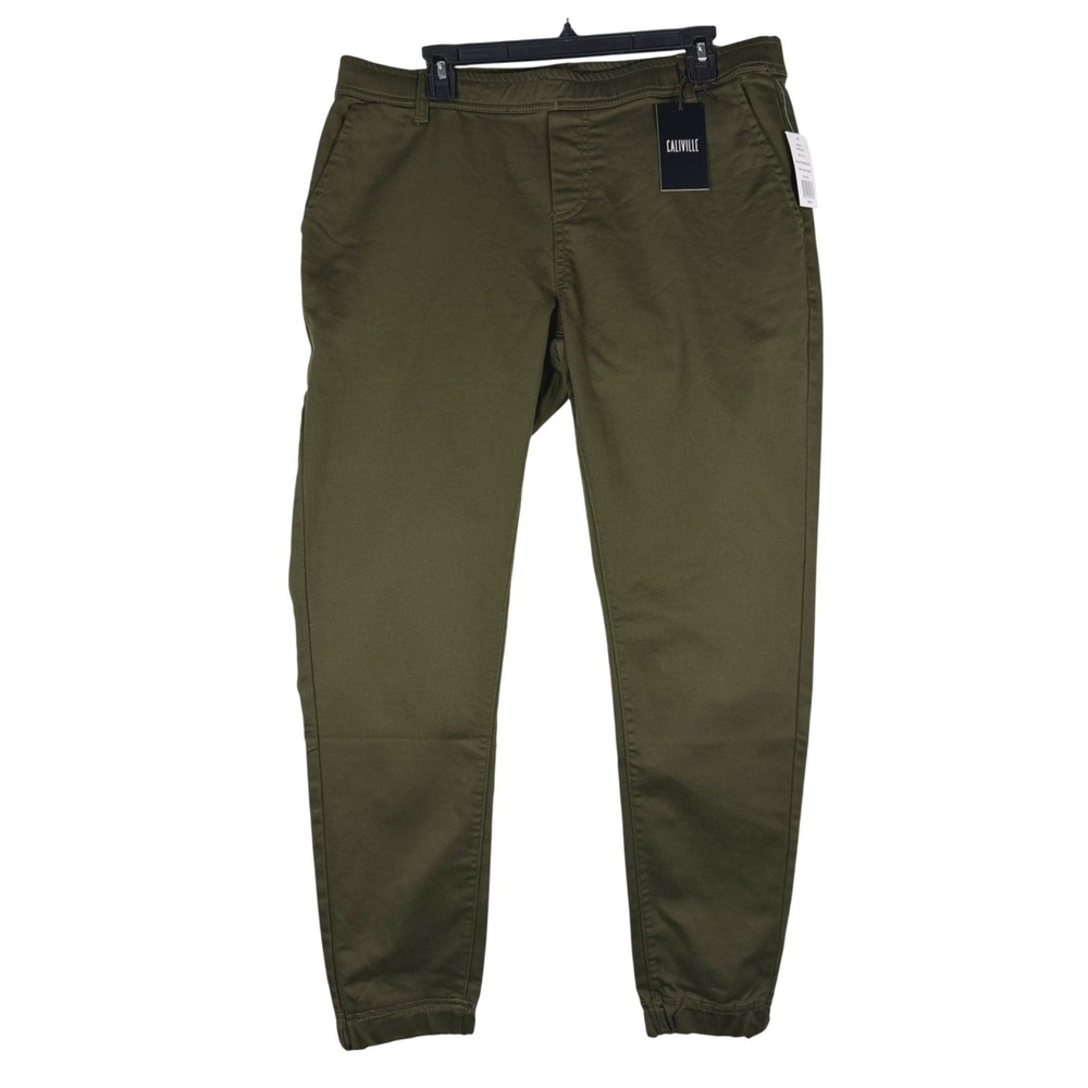 Caliville Mens Army Green Slim Tapered Jogger Pants XXL‎ ST-6065AGXXL NWT